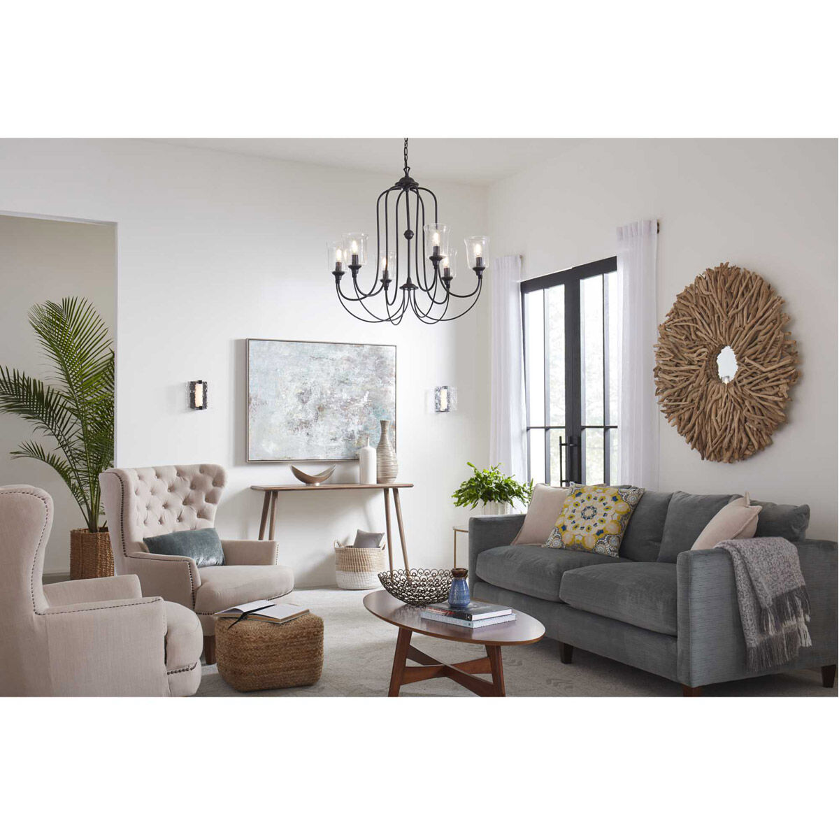 LED Stone Glass LED 8 inch Matte Black ADA Wall Sconce Wall Light, Progress LED