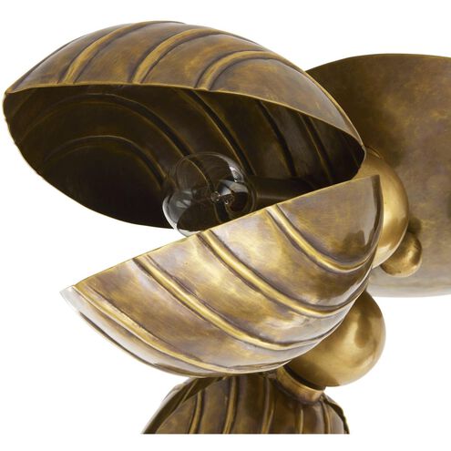 Inessa 3 Light 24 inch Vintage Brass Flush Mount Ceiling Light