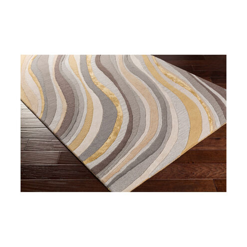 Lounge 96 X 24 inch Medium Gray/Charcoal/Bright Yellow/Taupe/Ivory Rugs, Runner