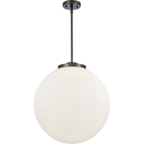 Franklin Restoration Beacon 3 Light 18 inch Matte Black Pendant Ceiling Light in Matte White Glass