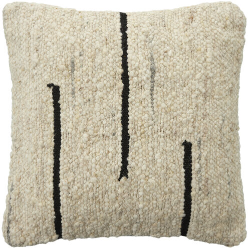 Divided 18 X 18 inch Ash / Khaki / Warm Grey / Pearl / Prairie Dust / Black Accent Pillow