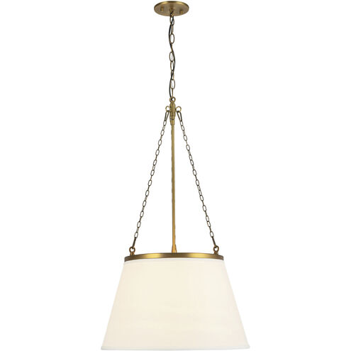 Alora Mood Speakeasy 1 Light 18 inch Aged Gold and White Linen Pendant Ceiling Light