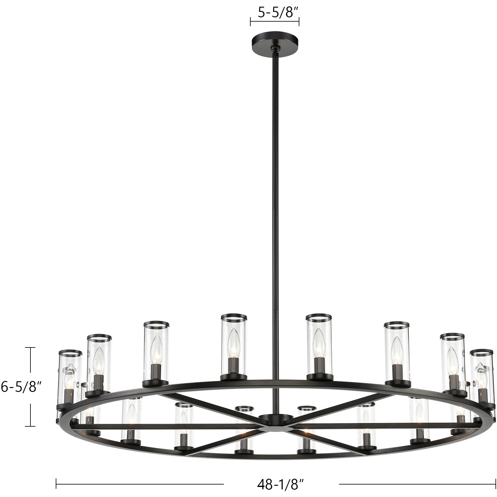 Revolve 18 Light 48.13 inch Clear Glass/Natural Brass Chandelier Ceiling Light
