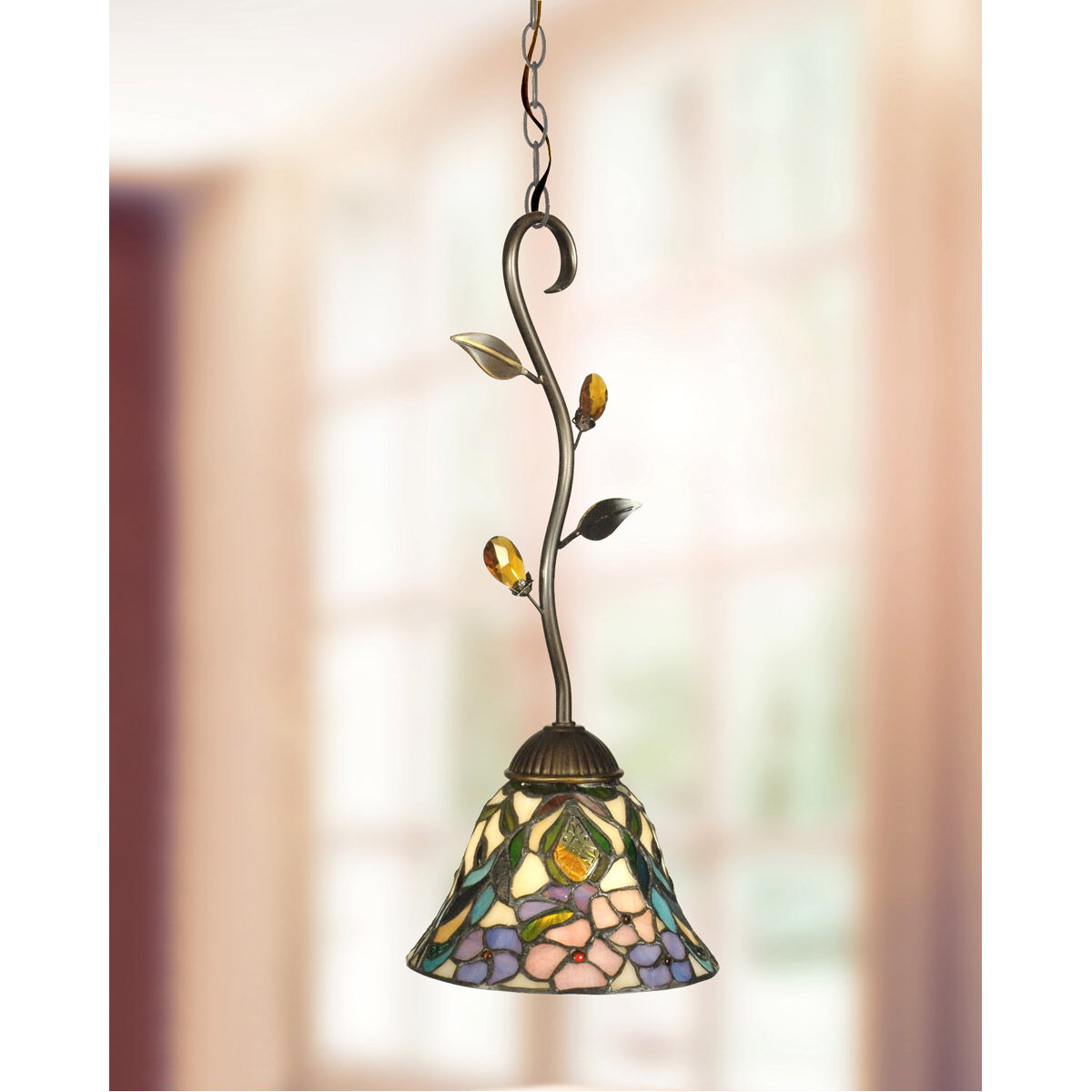 Evelyn 1 Light 7 inch Antique Golden Bronze Pendant Ceiling Light