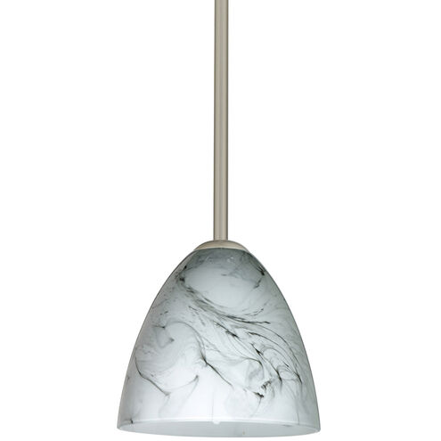 Vila 1 Light Satin Nickel Stem Pendant Ceiling Light