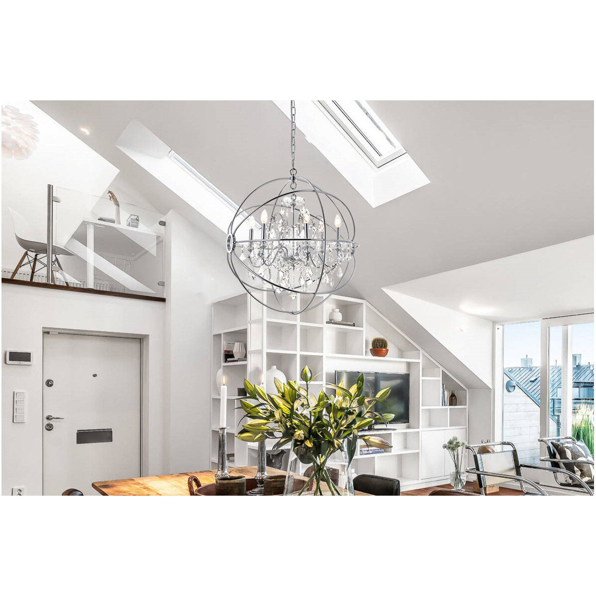 Cordelia 6 Light 26 inch Chrome Pendant Ceiling Light