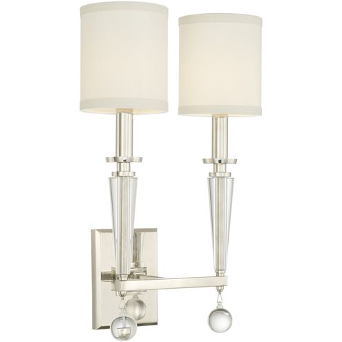 Paxton 2 Light 11.5 inch Polished Nickel Sconce Wall Light