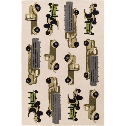 Tic Tac Toe 114 X 90 inch Neutral and Black Area Rug, Wool