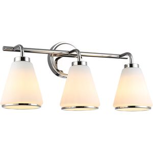 Zoey 3 Light 22 inch Polished Nickel Bathroom Vanity Wall Light
