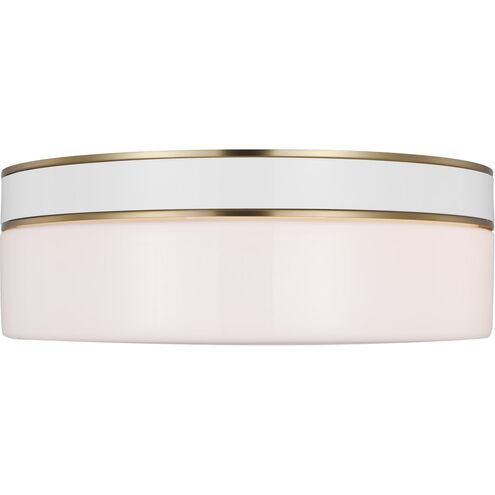 kate spade new york Monroe 2 Light 14 inch Burnished Brass Flush Mount Ceiling Light in Burnished Brass / Gloss White