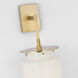 Ray Booth Elias LED 9 inch Antique-Burnished Brass Sconce Wall Light in White Glass