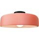 Radiance Collection - Spire 1 Light 16 inch Gloss Blush and Matte Black Semi-Flush Ceiling Light in Replaceable Bulb, 16W x 6.5H, Form+Finish+Function