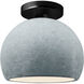 Radiance 1 Light 7 inch Matte Black and Concrete Semi-Flush Ceiling Light