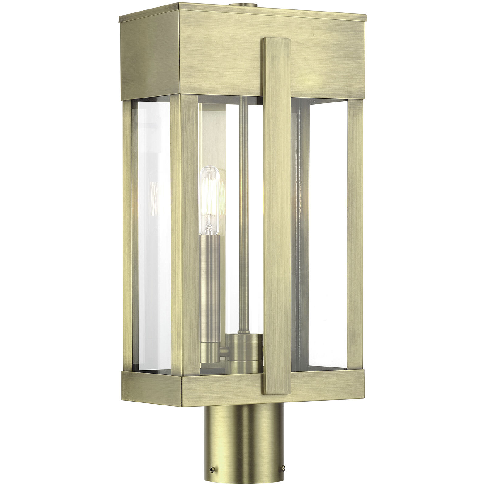 Berksford 2 Light 18.5 inch Antique Brass Outdoor Post Top Lantern