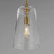 Hudson 1 Light 7.75 inch Natural Aged Brass Single Pendant Ceiling Light in Clear