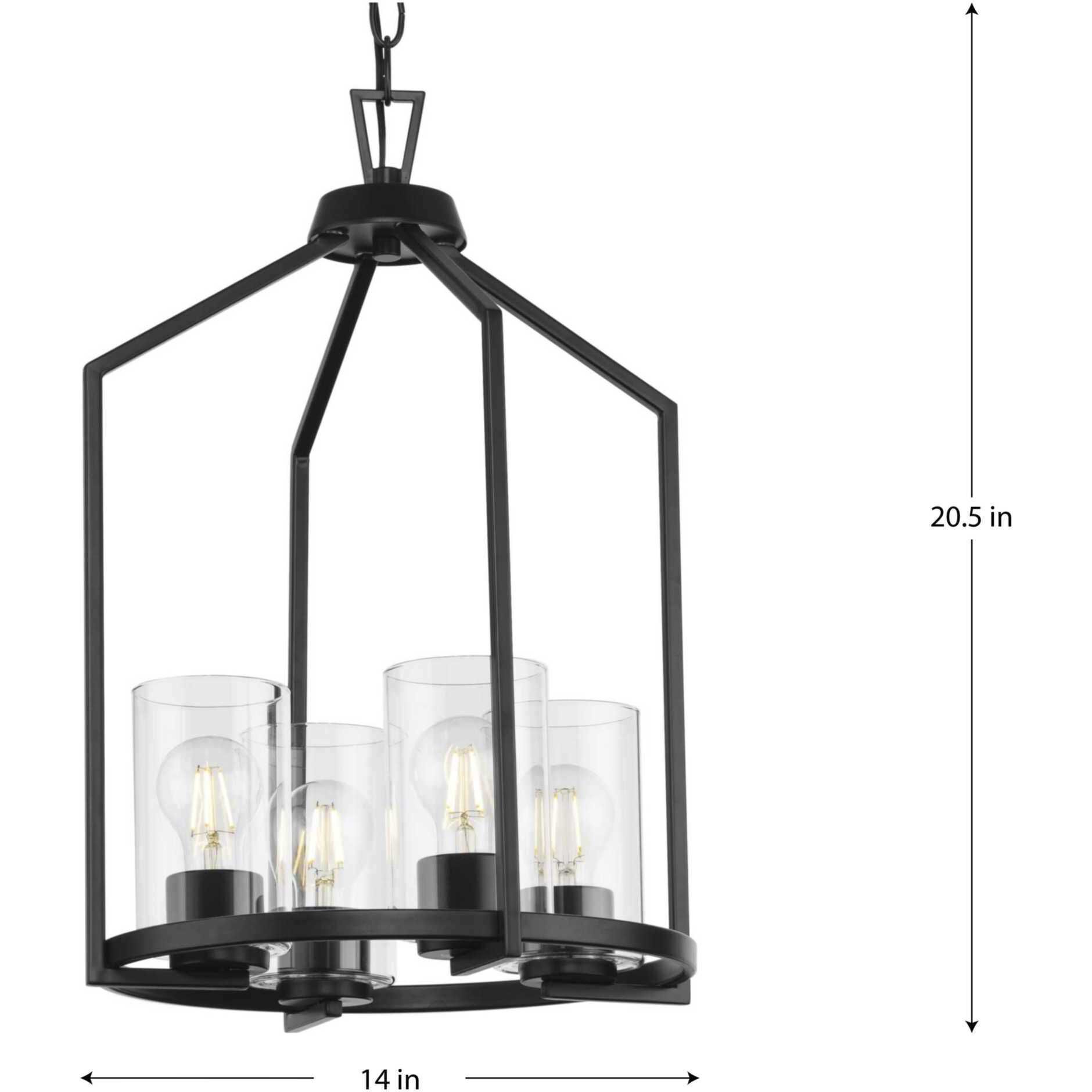 Goodwin 4 Light 14 inch Matte Black Foyer Light Ceiling Light