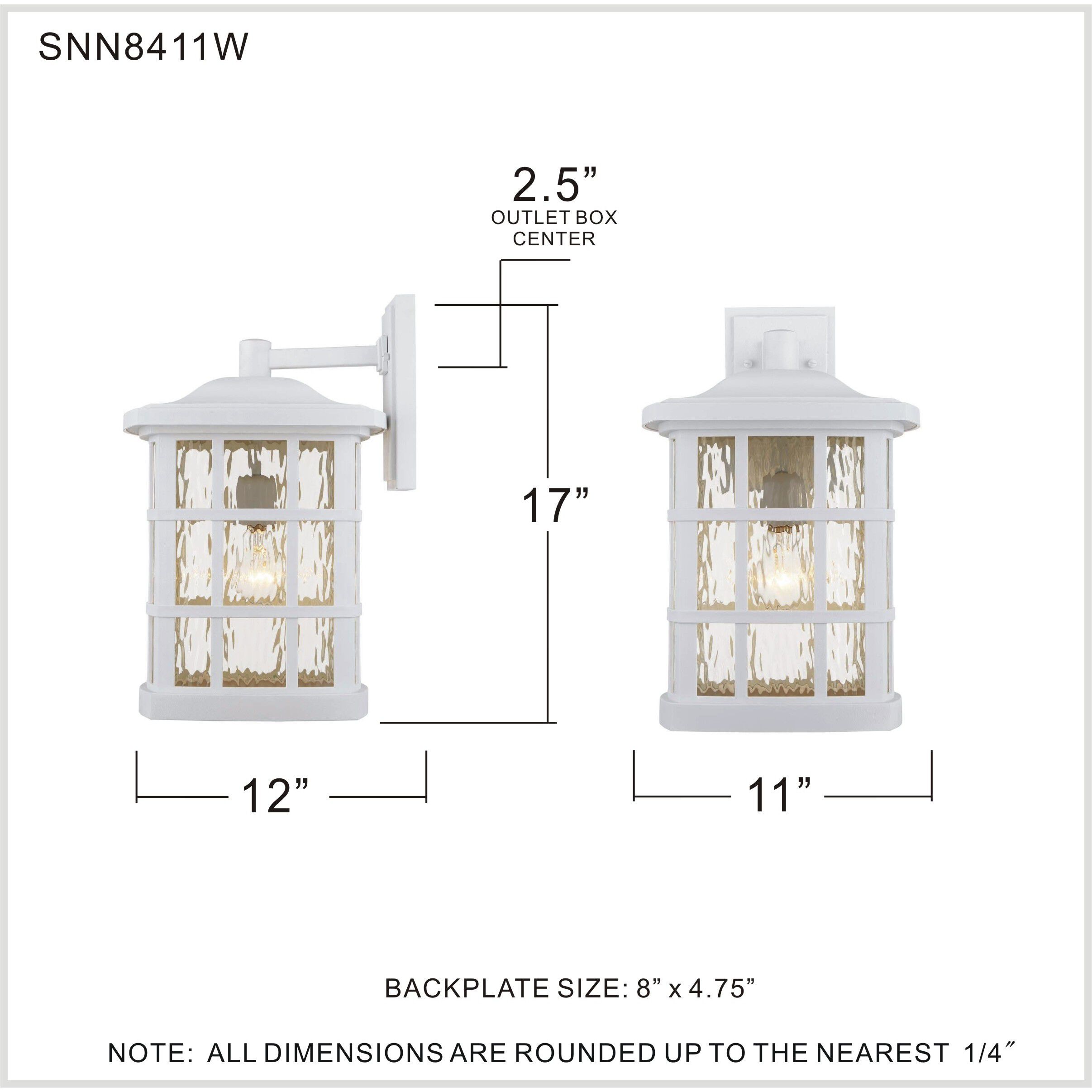 Stonington 1 Light 17 inch Matte White Outdoor Wall Lantern