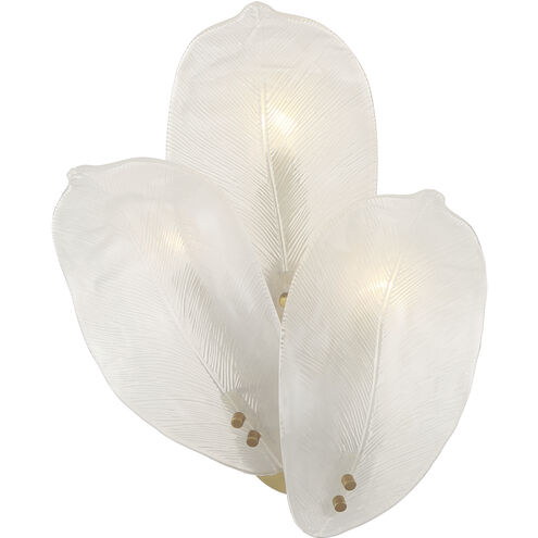 Orchid Wall Sconce Wall Light in White Handmade Glass