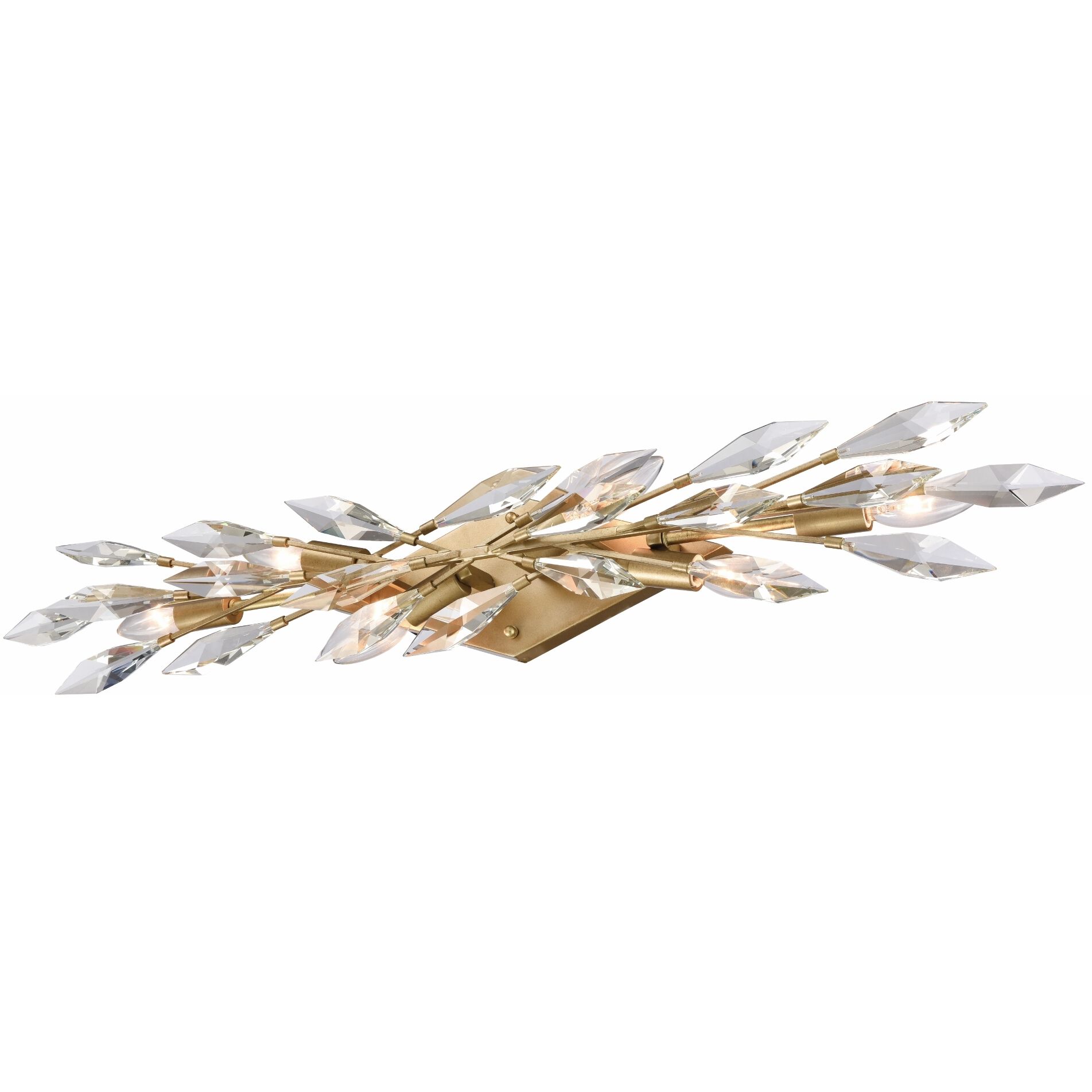 Crystal Fusion 6 Light 35 inch Peruvian Gold Bath Vanity Wall Light