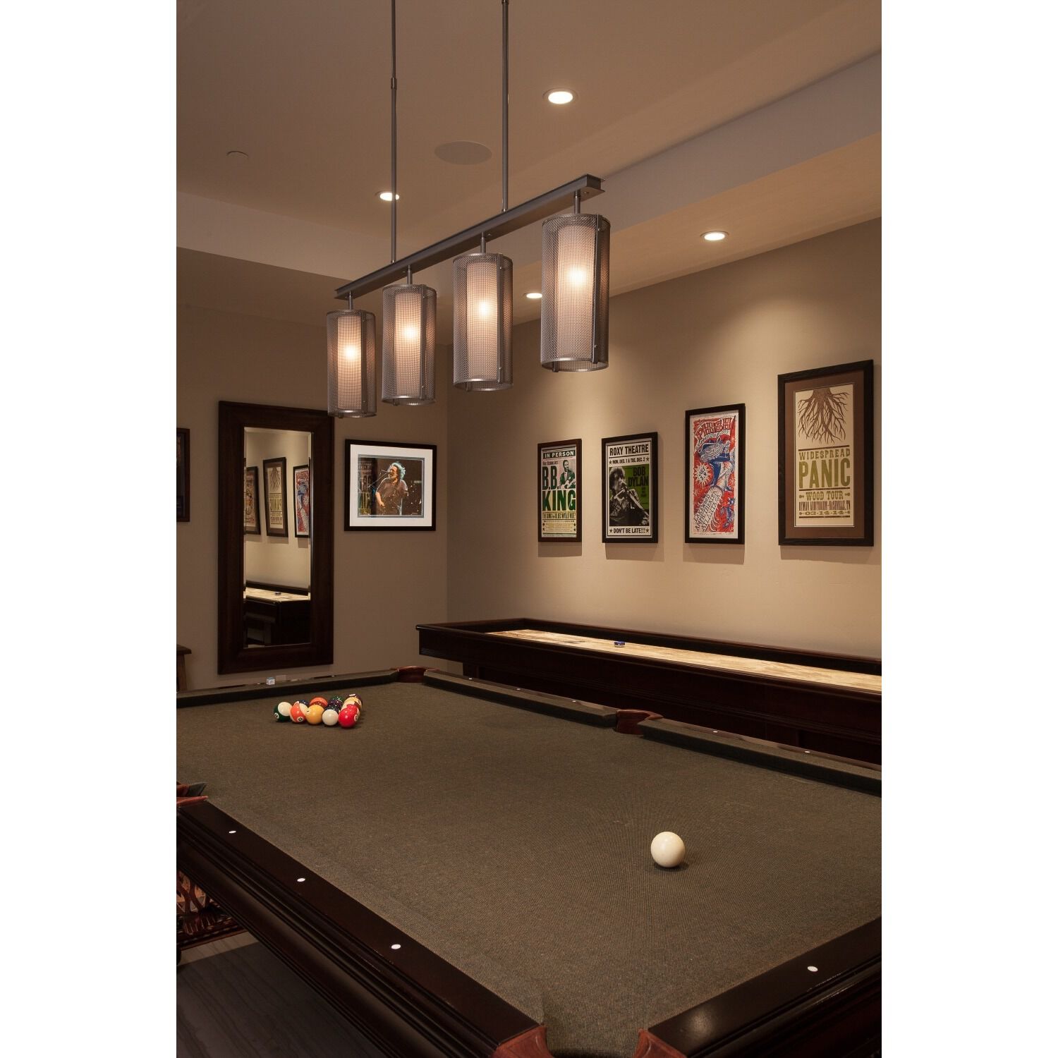 Uptown Mesh LED 43.3 inch Matte Black Linear Pendant Ceiling Light in Frosted, 2700K LED