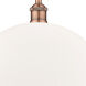 Edison Athens LED 13.75 inch Antique Copper Pendant Ceiling Light in Matte White Glass
