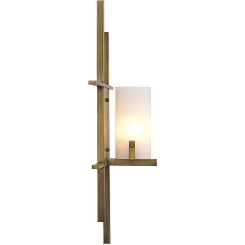 Geneva 1 Light 23 inch Antique Brass & Opal White Resin Shades Wall Sconce Wall Light