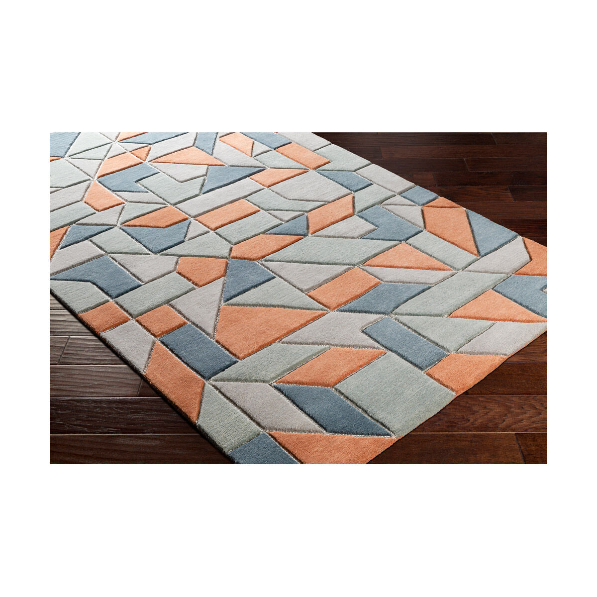 Easton 120 X 96 inch Peach/Sage/Charcoal/Light Gray/Ivory Rugs, Rectangle