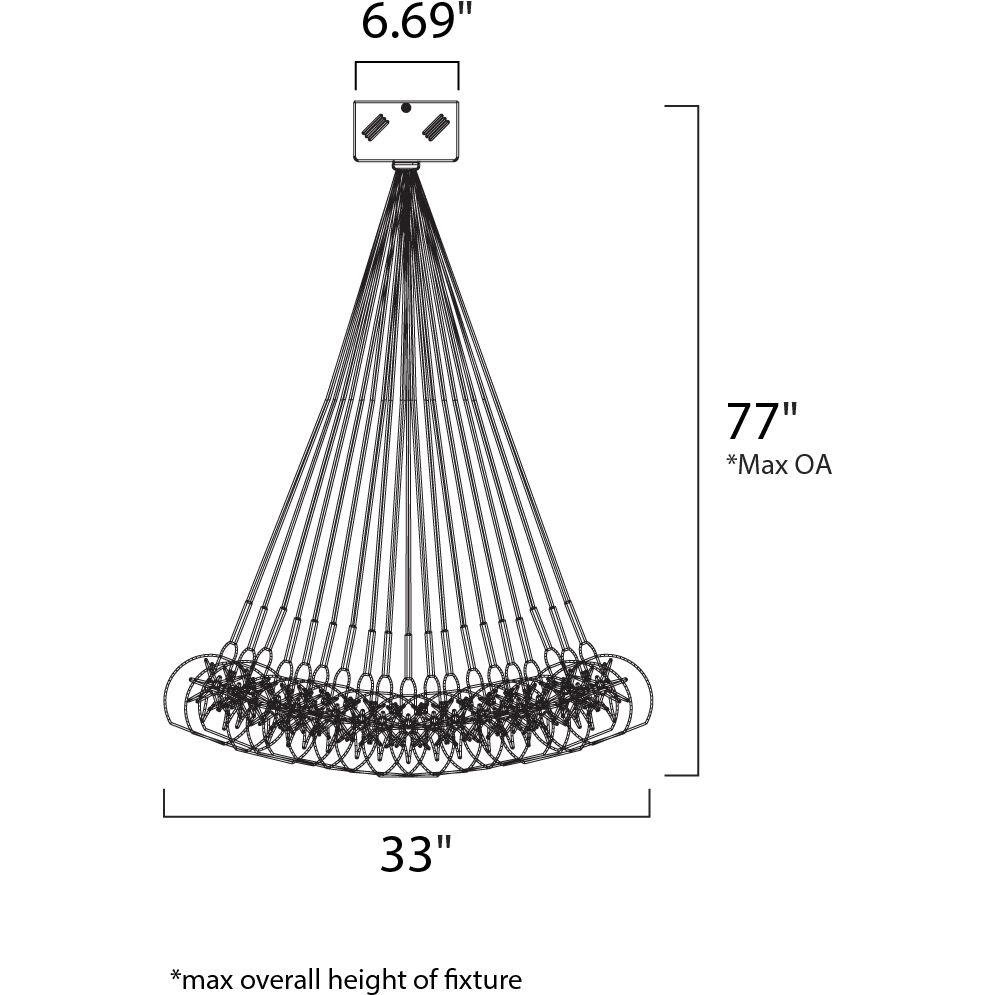 Bushkill 37 Light 33 inch Satin Nickel Multi-Light Pendant Ceiling Light