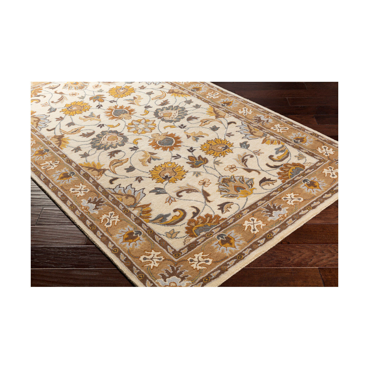 Caesar 36 X 24 inch Mustard/Light Gray/Dark Brown/Charcoal/Camel/Beige Rugs
