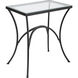 Alayna 24 X 22 inch Satin Black and Clear Glass End Table