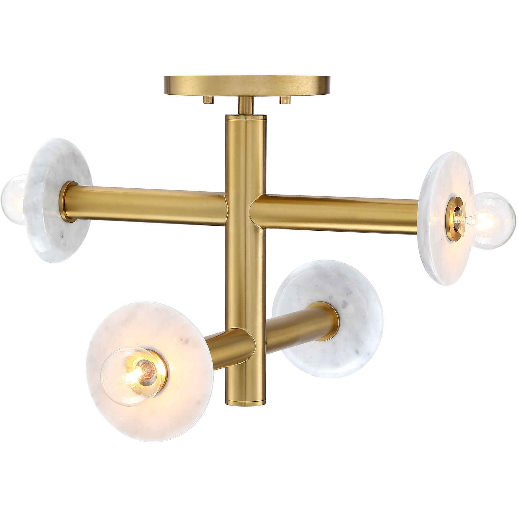 Fina 4 Light 16 inch Brushed Gold Semi Flush/Convertible Ceiling Light