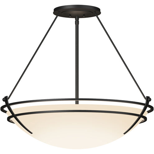 Presidio Tryne 3 Light 28.6 inch Black Semi-Flush Ceiling Light in Opal, Large