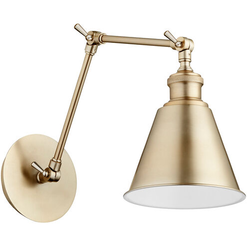 Metal Cone 29 inch 100.00 watt Aged Brass Swing Arm Wall Sconce Wall Light