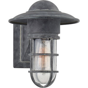 Chapman & Myers Marine2 1 Light 10.5 inch Weathered Zinc Outdoor Wall Light in Seeded Glass