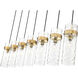 Fontaine Linear Chandelier Ceiling Light in Rubbed Brass