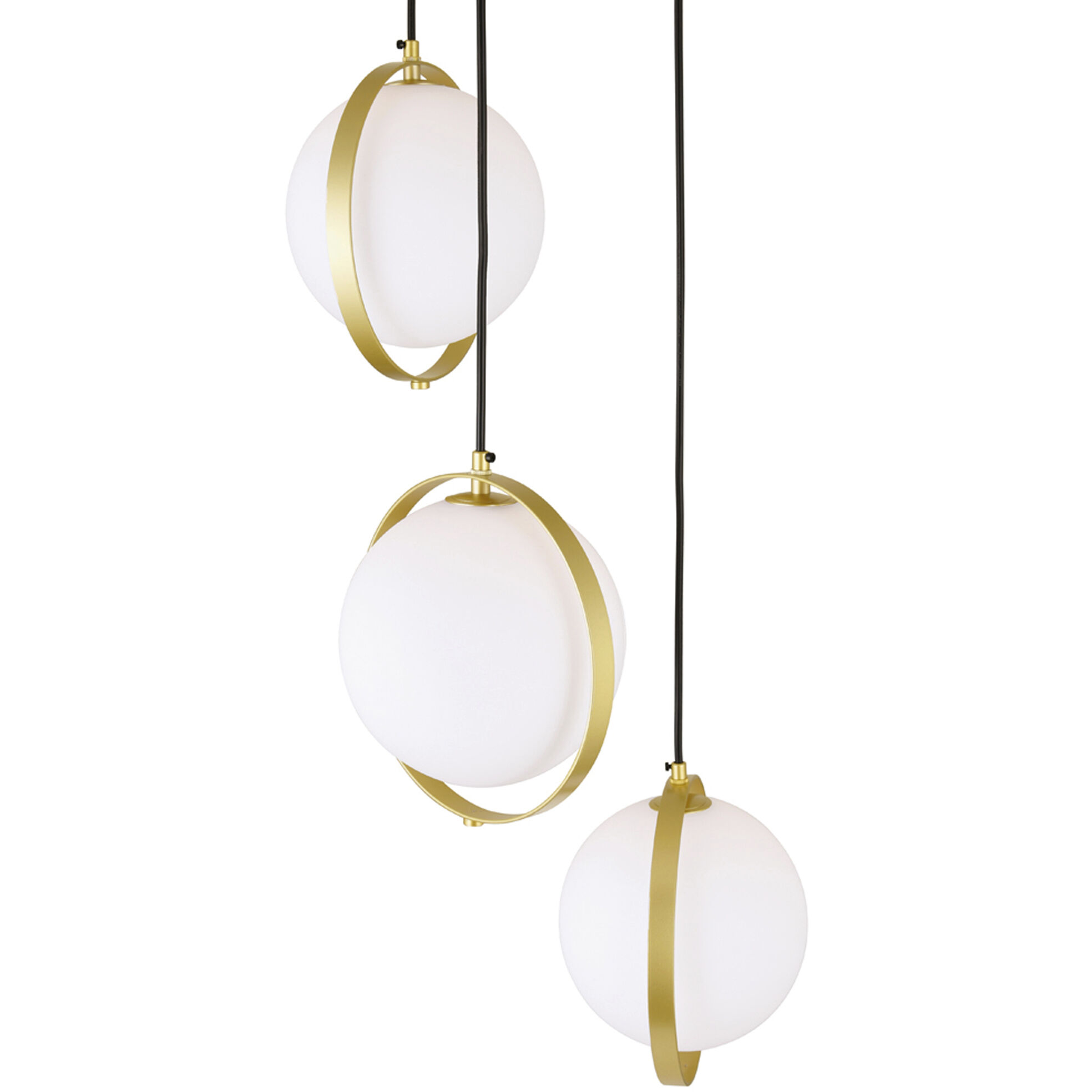 Da Vinci LED 16 inch Brass Multi Light Pendant Ceiling Light