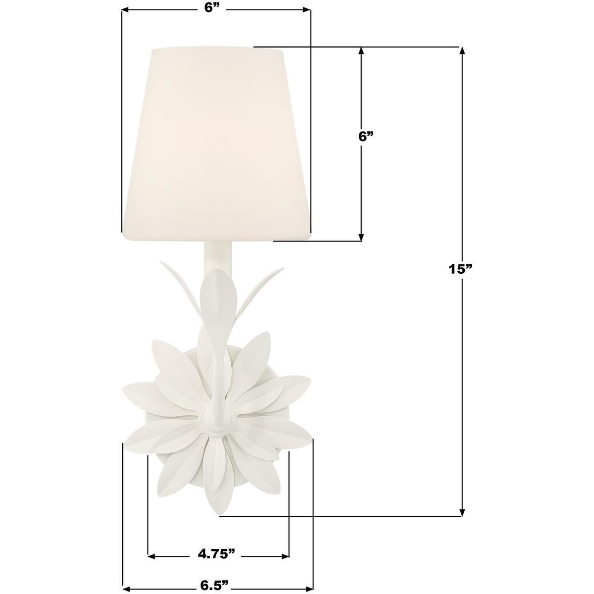 Broche Bath Sconce Wall Light in Matte White