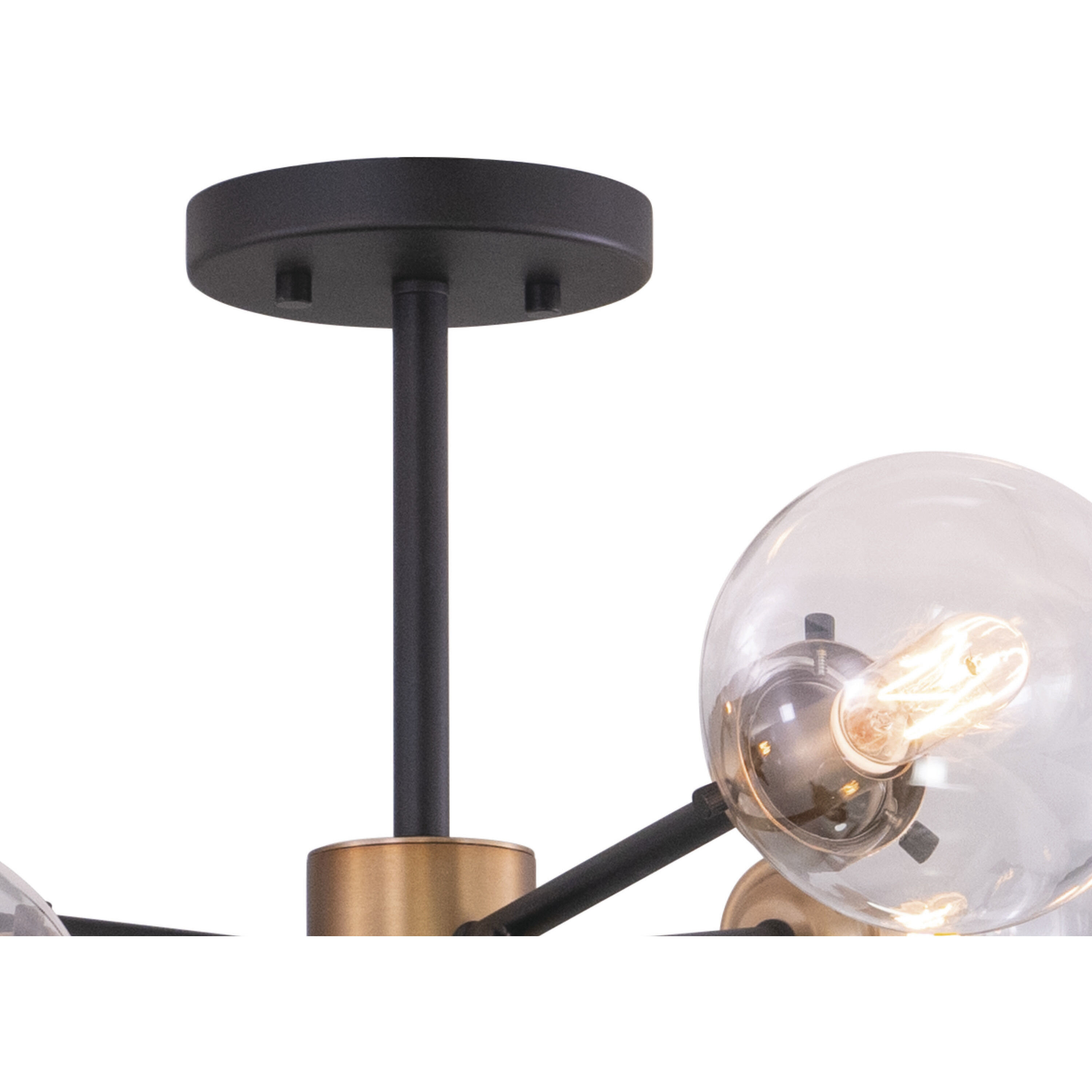 Orbit LED 32 inch Muted Brass and Oil Rubbed Bronze Semi-Flush Mount Ceiling Light