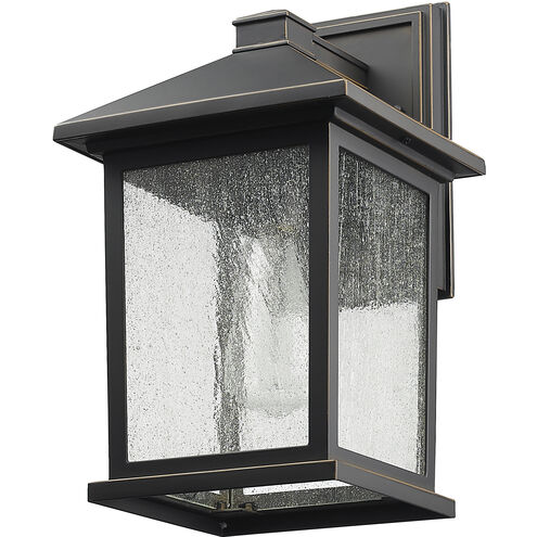 Portland 1 Light 14 inch Oil Rubbed Bronze Outdoor Wall Light in Clear Seedy Glass, 4.24