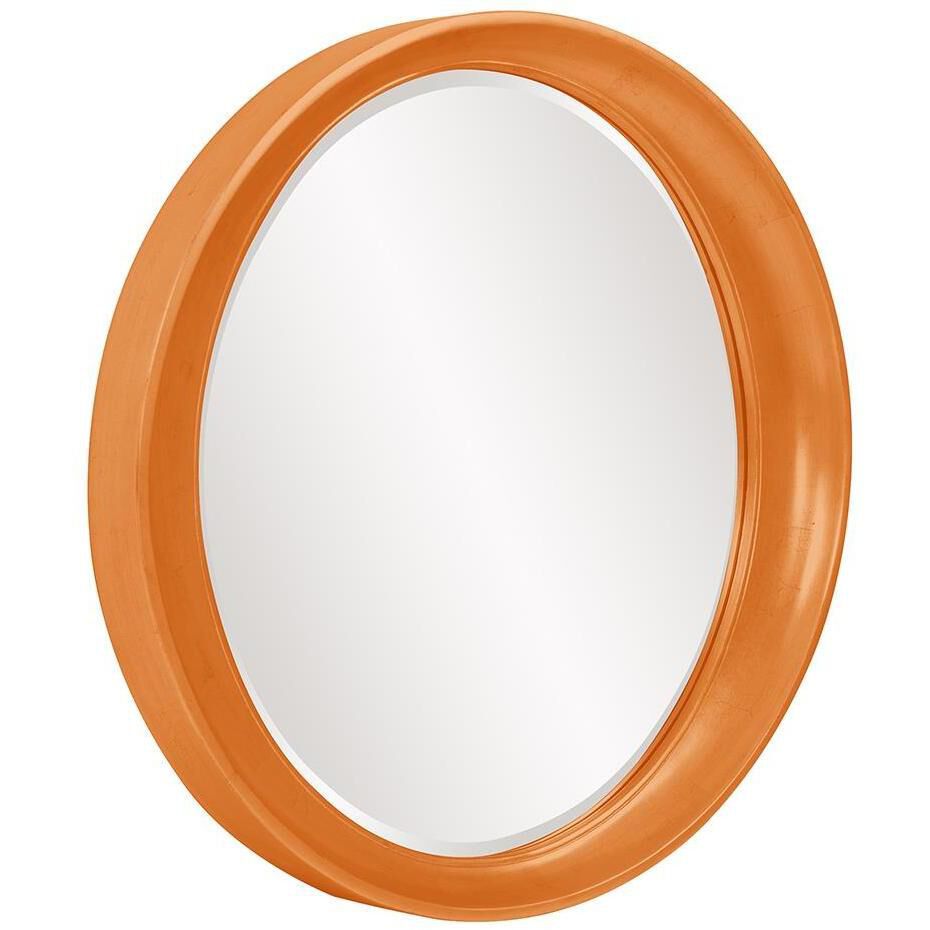 Ellipse 39 X 35 inch Glossy Orange Wall Mirror
