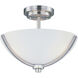 Deven 3 Light 14 inch Satin Nickel Semi-Flush Mount Ceiling Light