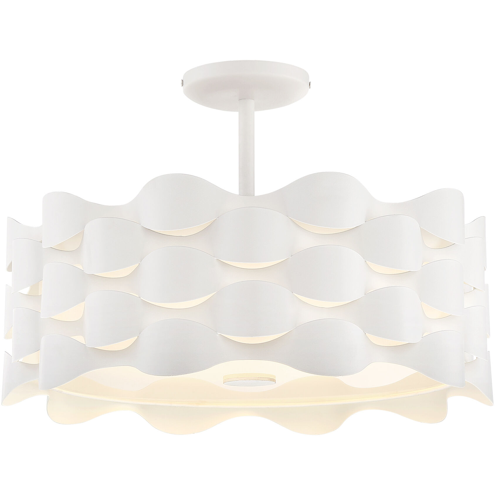Coastal Current LED 18 inch Sand White Semi Flush Ceiling Light