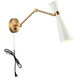 Blaze 1 Light 4 inch White Wall Sconce Wall Light in Aged Gold Brass and White