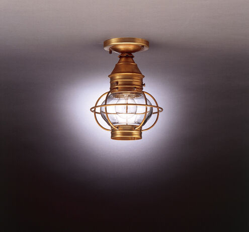 Onion 1 Light 8 inch Antique Copper Flush Mount Ceiling Light in Clear Glass