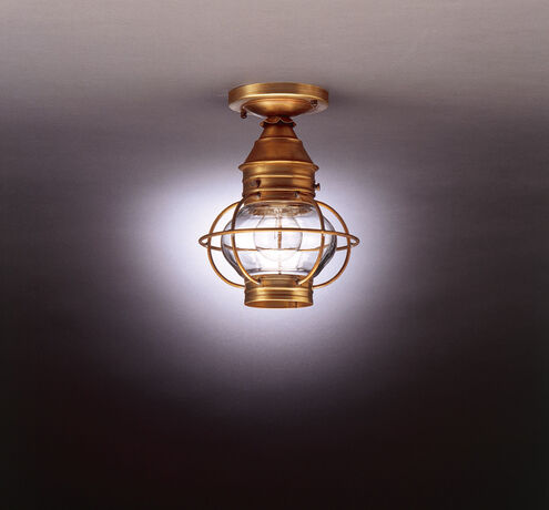 Onion 1 Light 8 inch Dark Antique Brass Flush Mount Ceiling Light in Optic Glass
