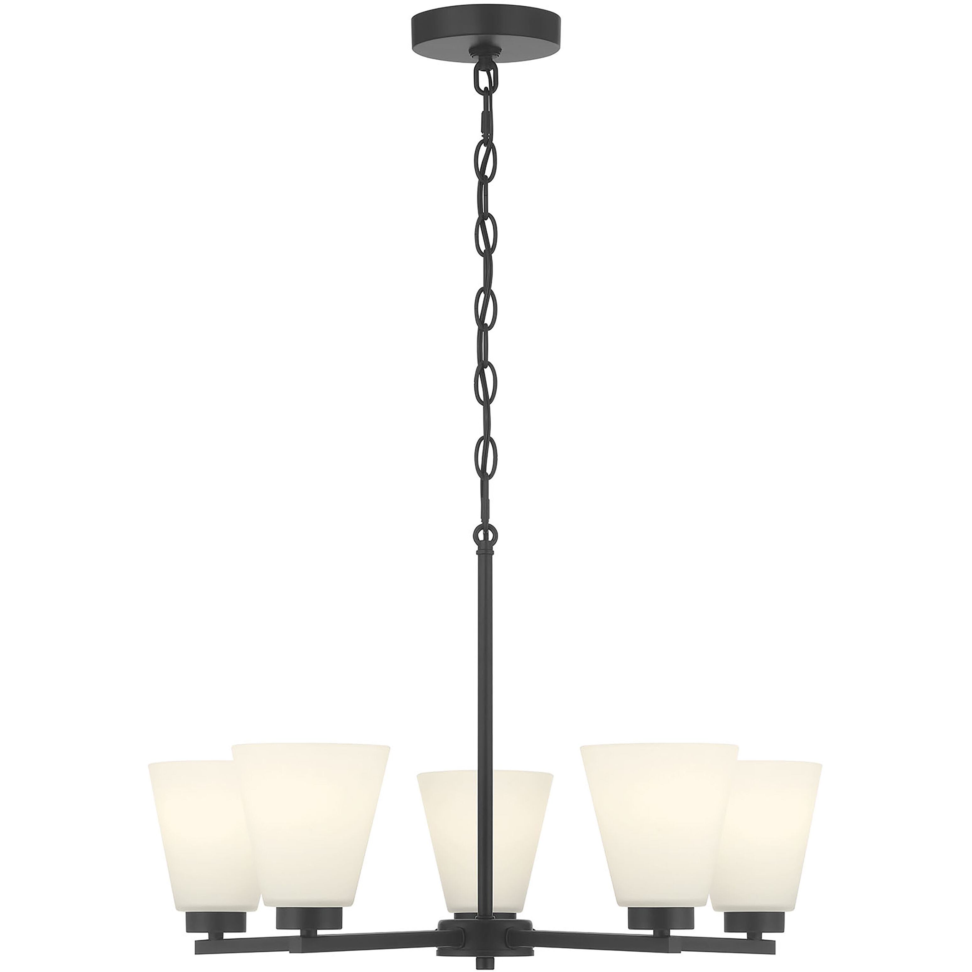 Strayhan 5 Light 24 inch Matte Black Chandelier Ceiling Light
