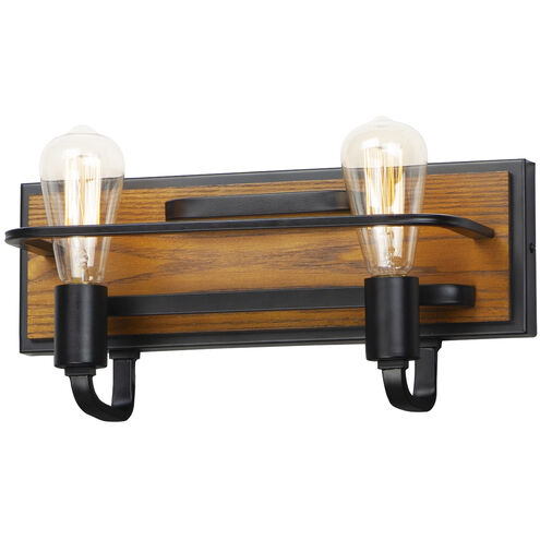 Black Forest 2 Light 15.75 inch Black/Ashbury Bath Vanity Wall Light