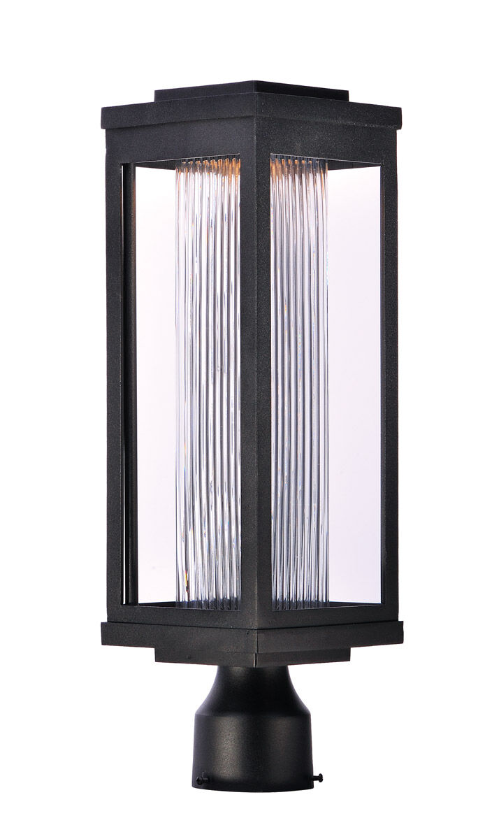 Salon LED LED 20 inch Black Outdoor Pole/Post Mount in Clear Ribbed