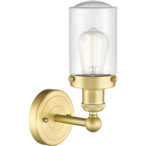 Dover 1 Light 6.5 inch Satin Gold Sconce Wall Light in Seedy Glass