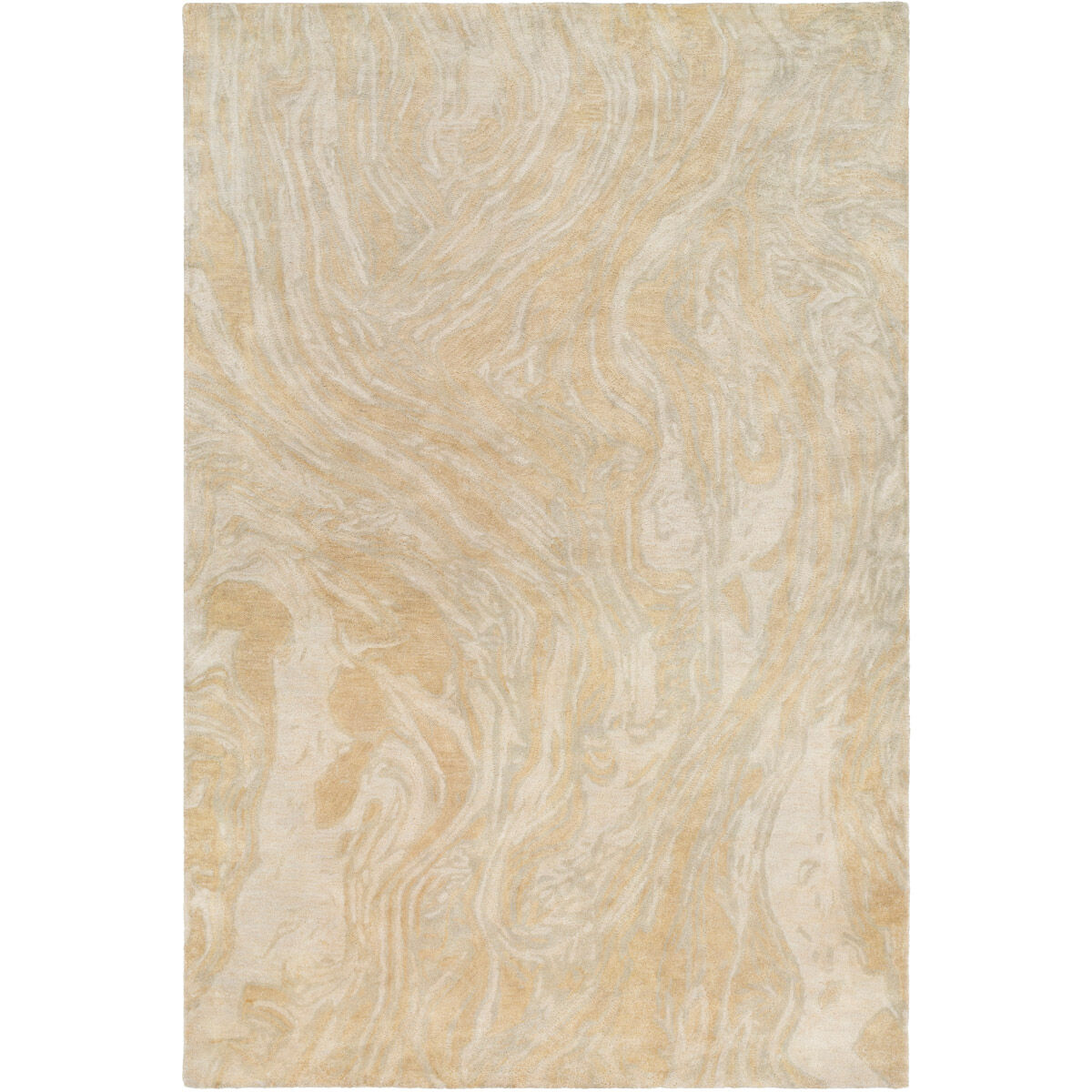 Pisces 90 X 60 inch Green and Orange Area Rug, Wool and Viscose